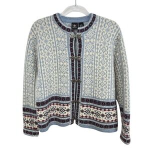 Vintage SKYR Blue Nordic Wool Cardigan Sweater Women's‎ Size Small